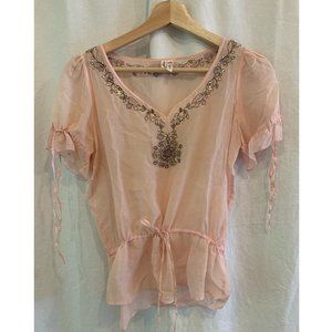Joie pink peasant blouse
